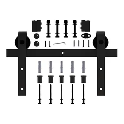 6/6.6ft Sliding Barn Door Hardware Kit Mechanism Antique Upgraded Version Quality Carbon Steel Fit 45