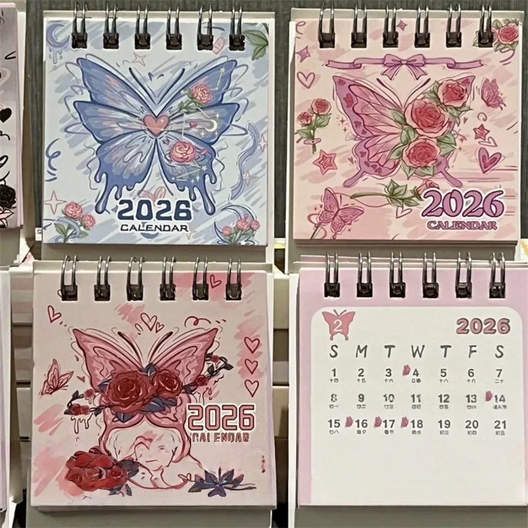 Table Planner Mini Desktop Scheduler Paper Desk Calendar Thick Paper Spiral Bound Calendar For Daily Planning Student Home