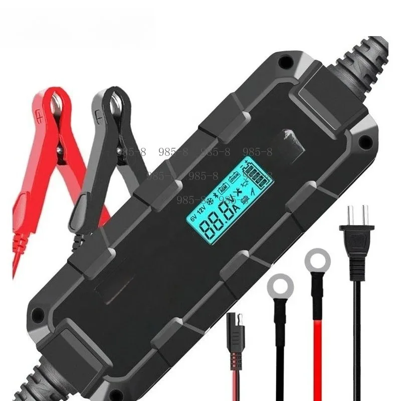 110V Input Auto Battery Charger, 12V 6000mA 8-Step Pulse Repair Type for Lead Acid & Lithium Car Batteries