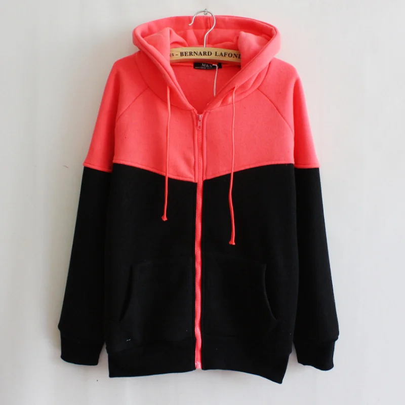 Hooded Cardigan Zipper Pocket Fleece Hoodie Jacket for Women