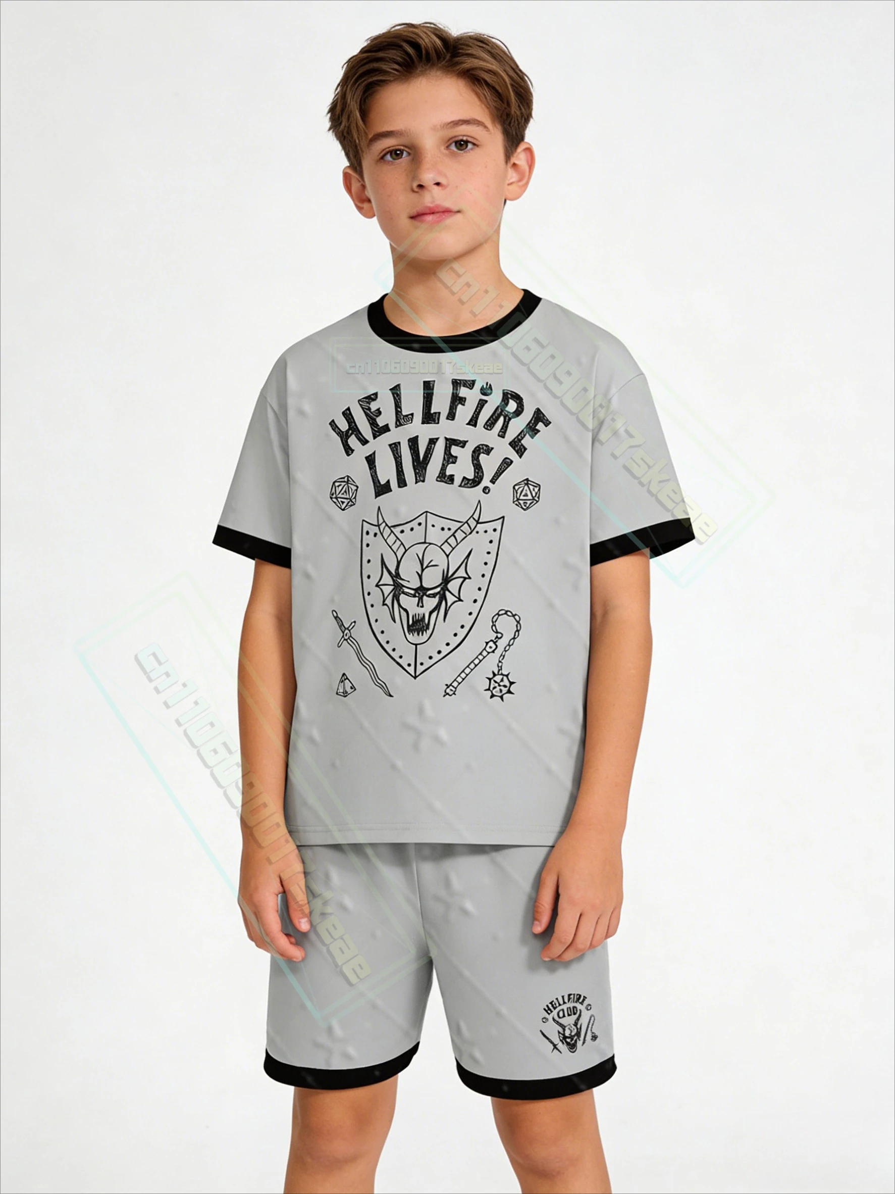 

2026 Women H-Hellfire Lives! Print ST5 MOVIE O-Neck Short Sleeve T-Shirt Tee Baseball Jerseys Stripe Oversized Sport T-Shirt