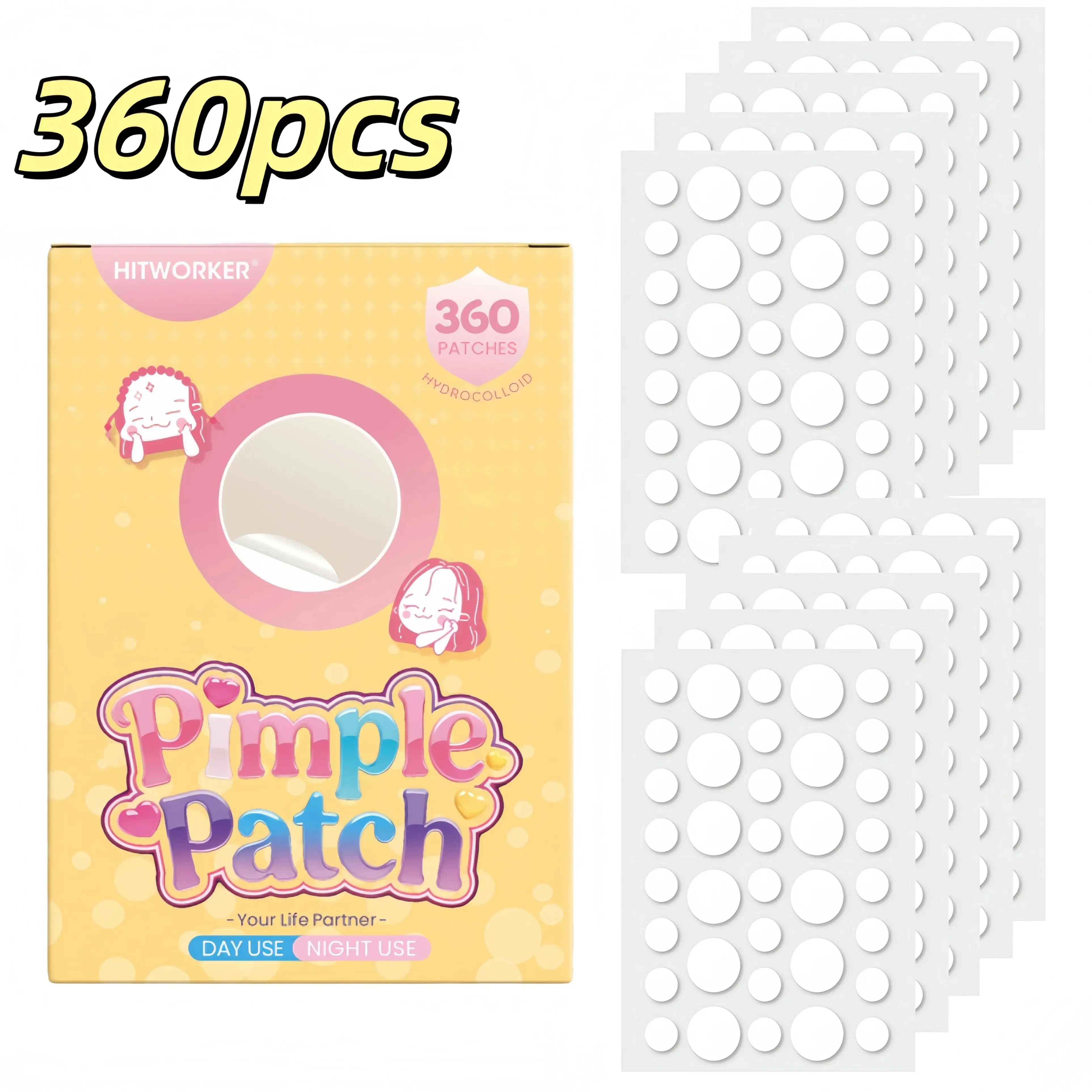 360/720 pieces/box of hydrogel acne patches can effectively remove facial secretions, suitable for both men and women