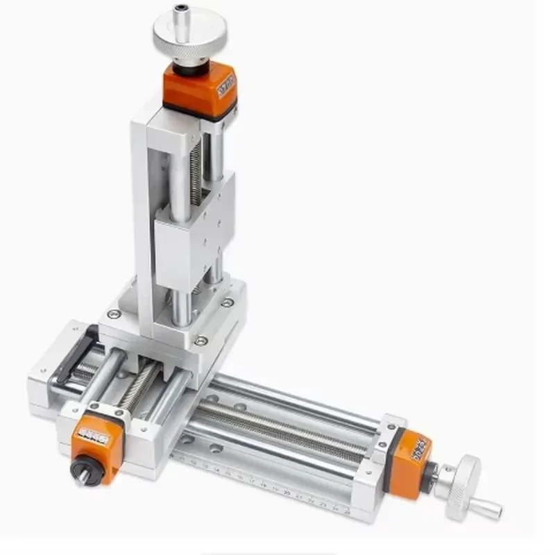 80mm Wide Manual Slide Table Linear Module T-Screw Rod Ball Hand Crank CNC Digital Display XYZ Fine Adjustment Cross