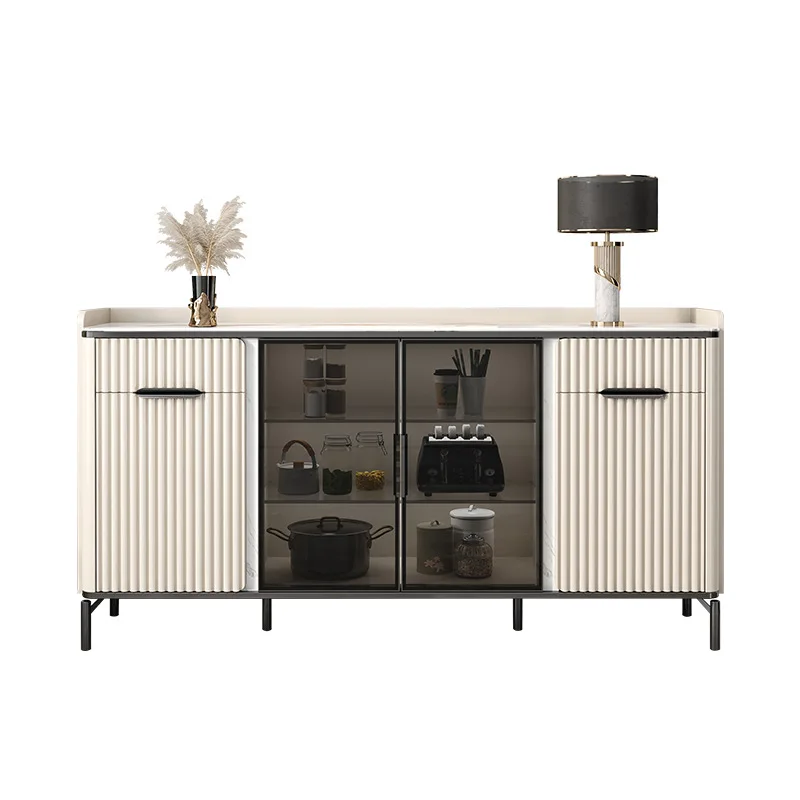 

Modern simple rock slab dining, living room against the wall, large-capacity paint storage cabinet, household kitchen cupboard