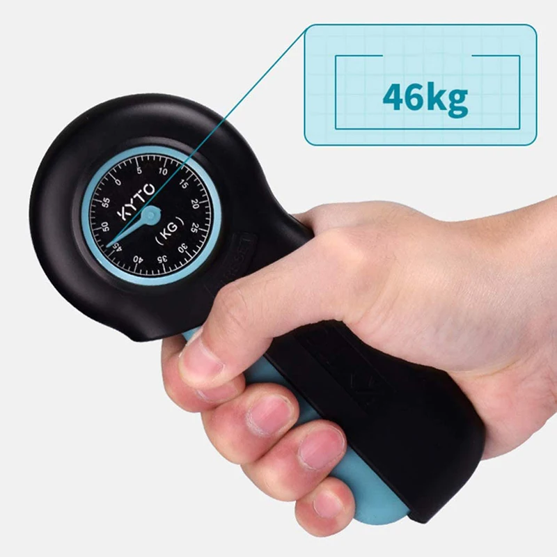 Hand Dynamometer Grip Finger Strengthener Grip Strength Trainer Power Measurement Meter Force Gauge for Gym Home Fitness 0-55KG