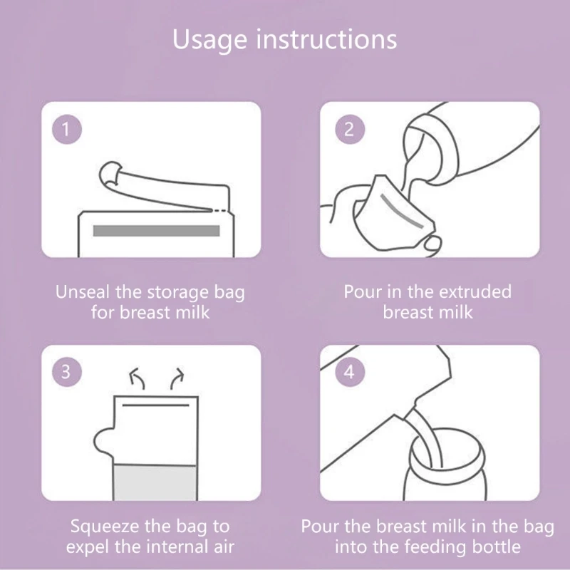  Pack of 30pcs Disposable Breast Milk Storage Bag 8oz/250ml Leak Proof Freezer Bag Double Zipper Design Organiser Case