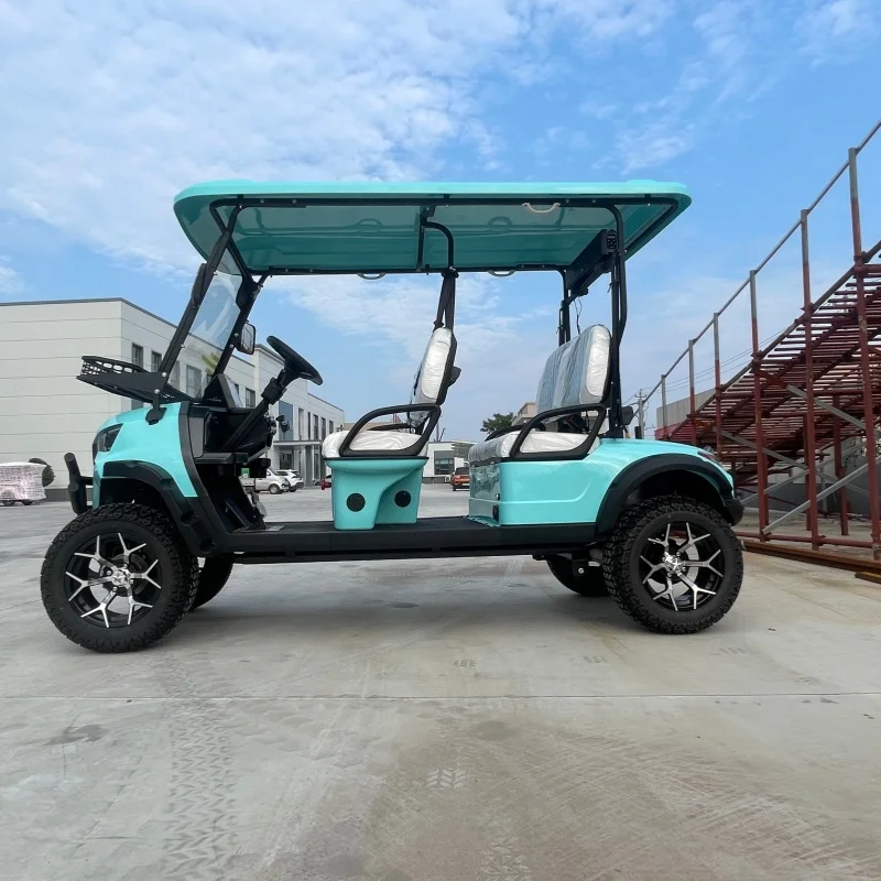 2026 Electric Golf Cart Lithium For Resort Hotel Beach Community Golf Cart Golf E Bumper Sound Bar Three-Point Seat Belt