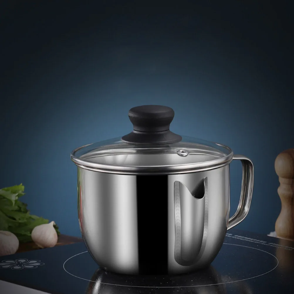 

Stainless Steel Oil Soup Separator Grease Filter Bowl Large Capacity Lid Sieve Fast Pour Soup Strainer Kitchen Essential Tool