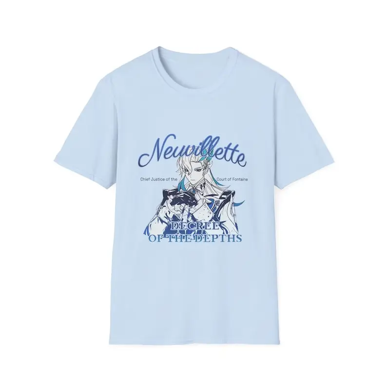 Neuvillette Genshin Impact Fontaine Manga Subtle Graphic T-shirt