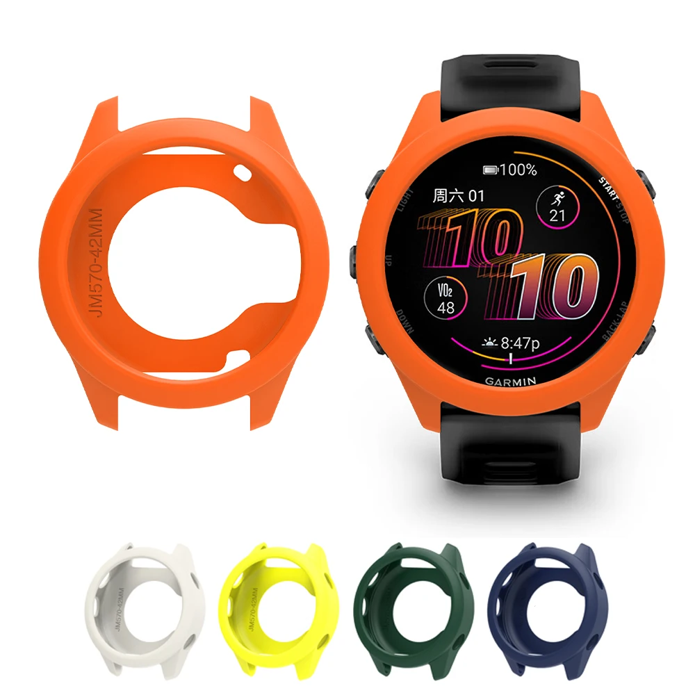 حافظة حماية كاملة غطاء شل لـ Garmin Forerunner 970 حافظة شاشة سيليكون ناعمة واقية لـ Garmin Forerunne 570 47 42 مللي متر
