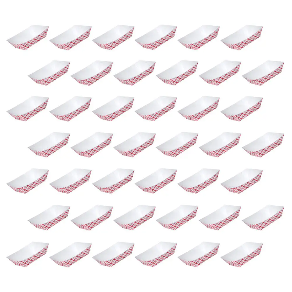 

50Pcs Food Boats Snack Tray Disposable Multi-Function Food Boats Household Snack Tray Party Dessert Dish Daily Use