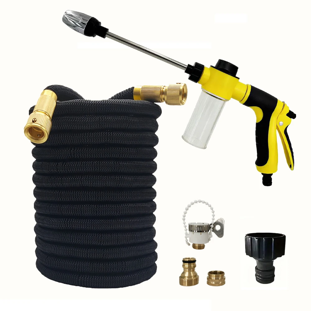 

NEW Garden Water Hose Expandable Double Metal Connector High Pressure l Magic Water Pipes for Garden Farm Irrigation Car Wash