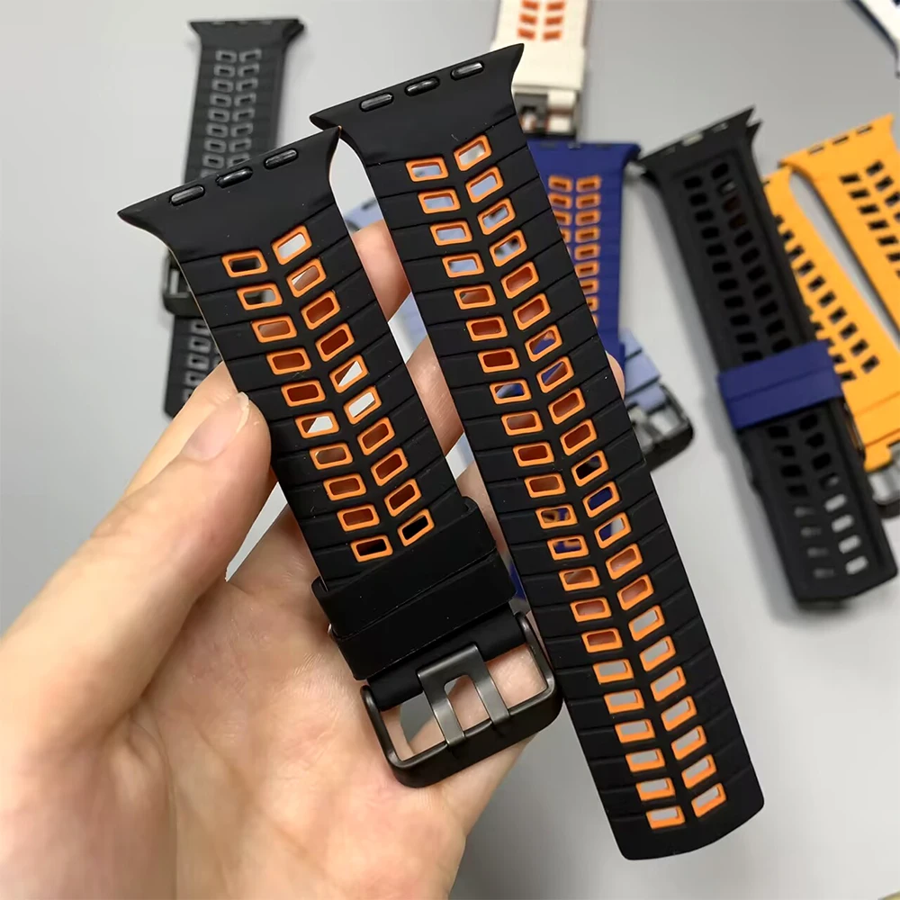 Silikonarmband für Apple Watch Band Ultra3/2 49mm Ersatzband iWatch9 8 7 6 5 SE 45mm 44mm Series 11/10 46mm Sportarmbänder