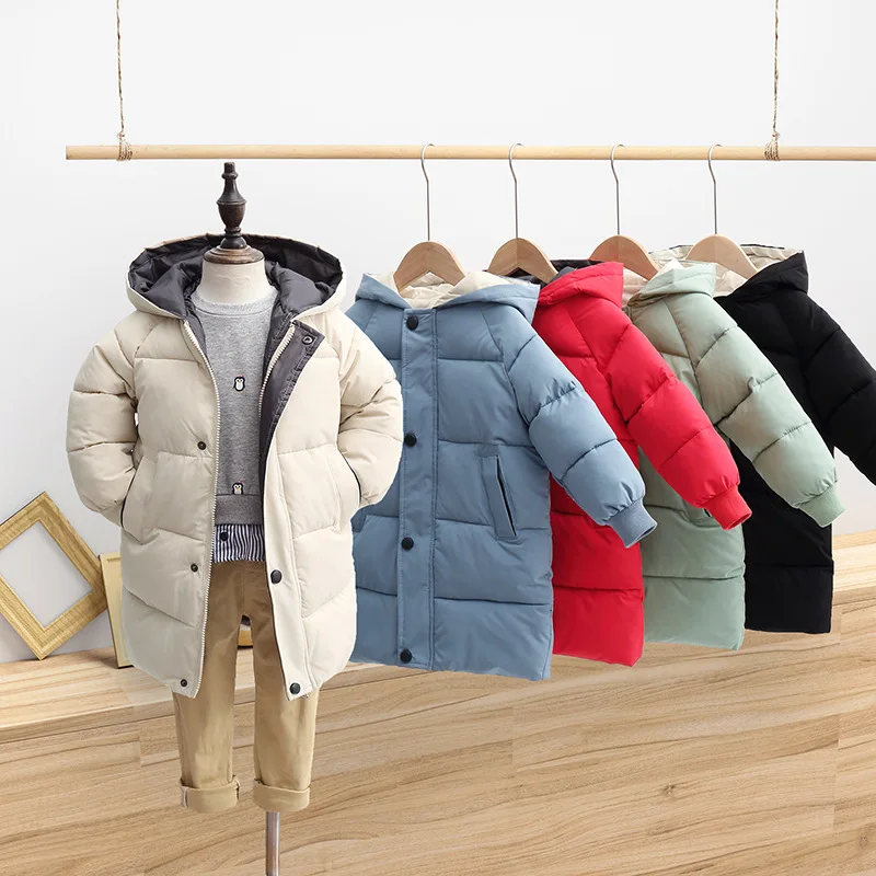 

The new 2023 children down cotton-padded jacket in the boy's long winter han edition of the girls more cotton baby clothes