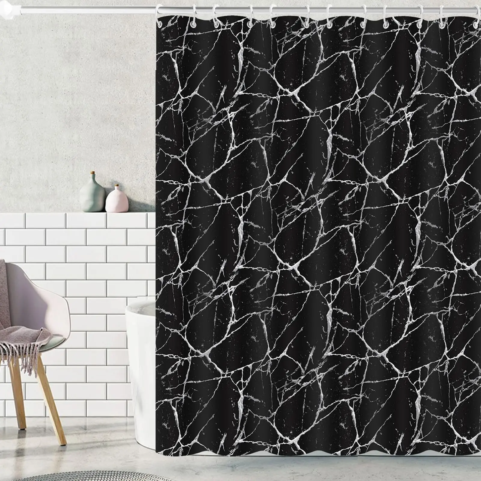 Shower Curtain Shower Curtains Mould Proof Resistant Premium PEVA Waterproof Shower Curtain for Wet Rooms Shower Bath