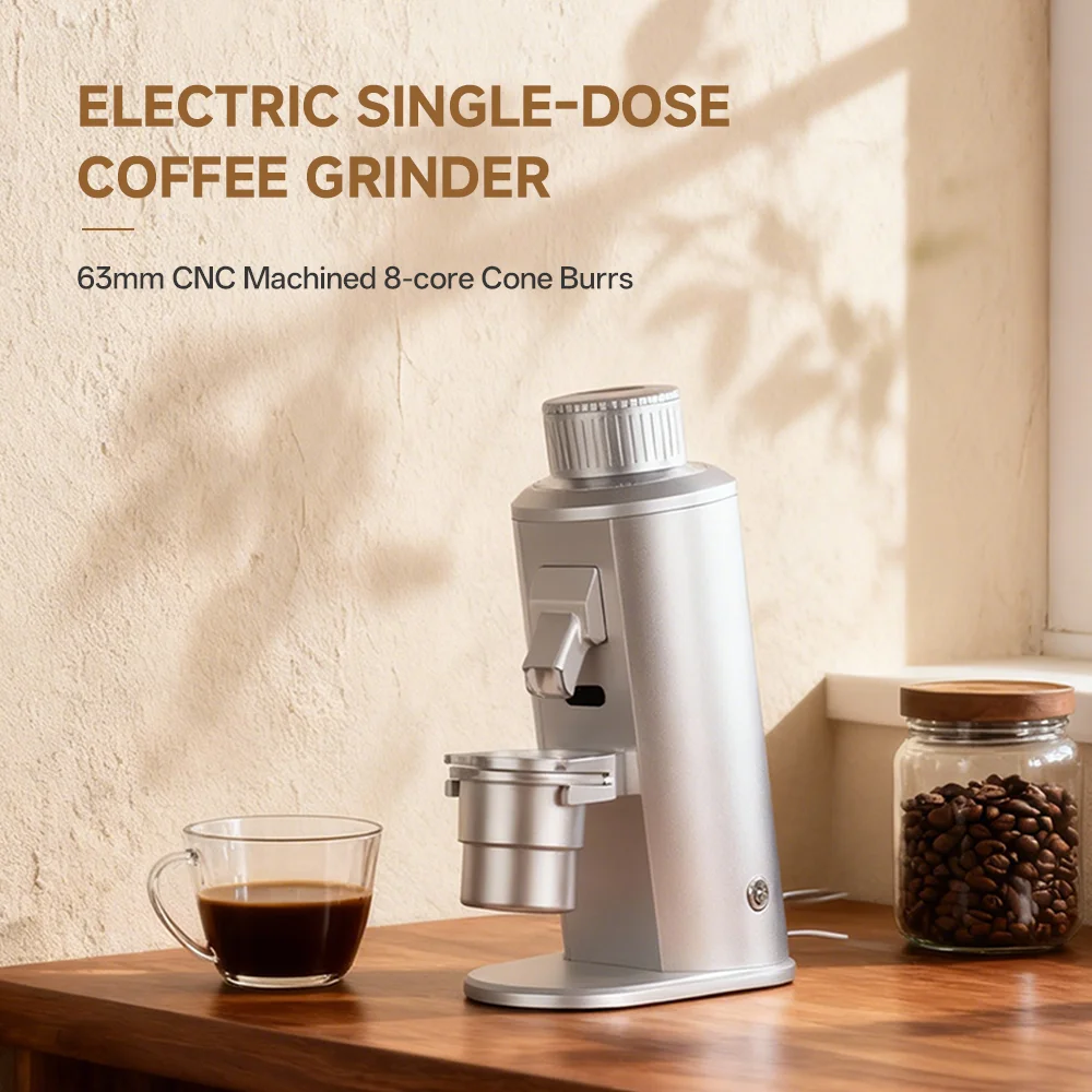 Professional 160RPM Fixed Speed Automatic Stainless Steel 63mm Conical Burr Electric Coffee Grinder for Household Hotel