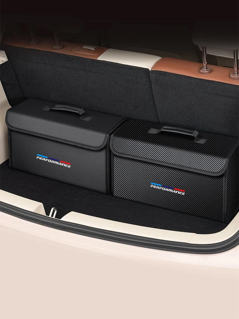 Auto-Leder-Kofferraumorganizer Faltbare Aufbewahrungsbox, Für BMW Performance E46 E90 E60 E36 F90 M3 M5 E87 X3 X5 X6 G30 G32 Zubehör – Detail 9
