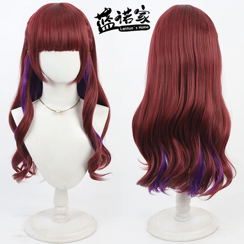 Virtual YouTube Vtuber Houshou Marine Cos Cosplay Wig Halloween Carnival Party Prop Synthetic Hair Heat Resistant Fiber +Wig Cap
