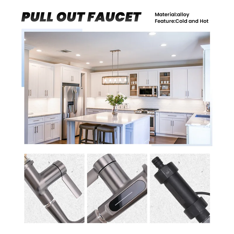 Intelligent Digital Display Cold Hot Mixer Taps Rotatable Sink Lifting Basin Faucet-D-BAAX