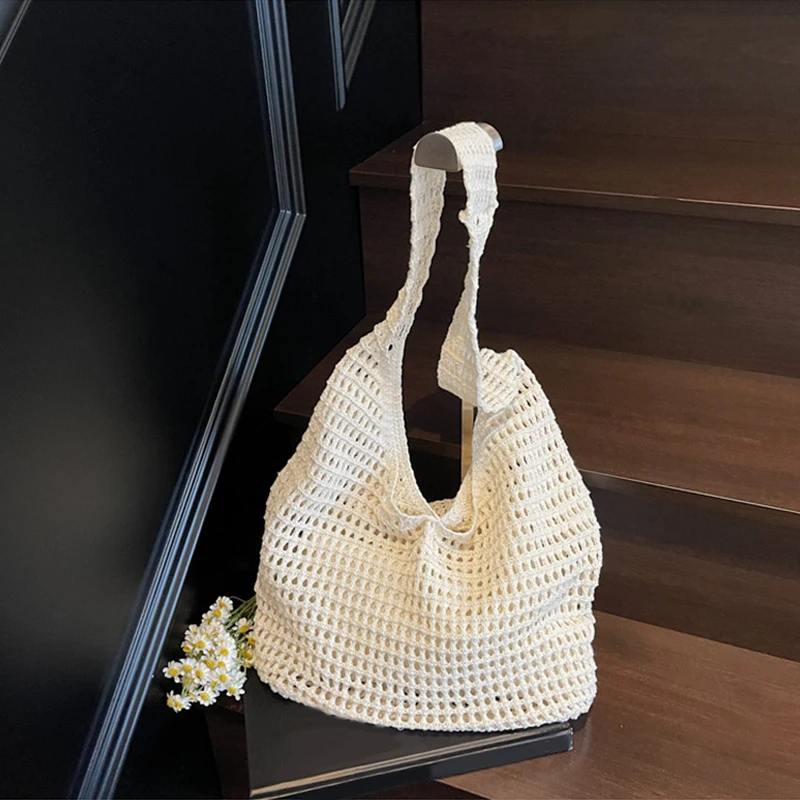 Freizeit Große Kapazität Gewebte Tasche Damen Schultertaschen Lässige Gewebte Handgefertigte Strandtasche Messenger-Tasche