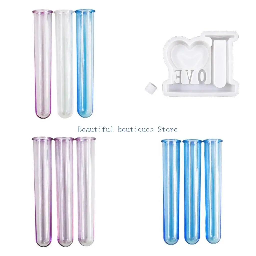 

U4LF Love Flower Vase Hydroponic Plant Propagation Station Epoxy Resin Mold Home Decorations Silicone Mould DIY Crafts Mold