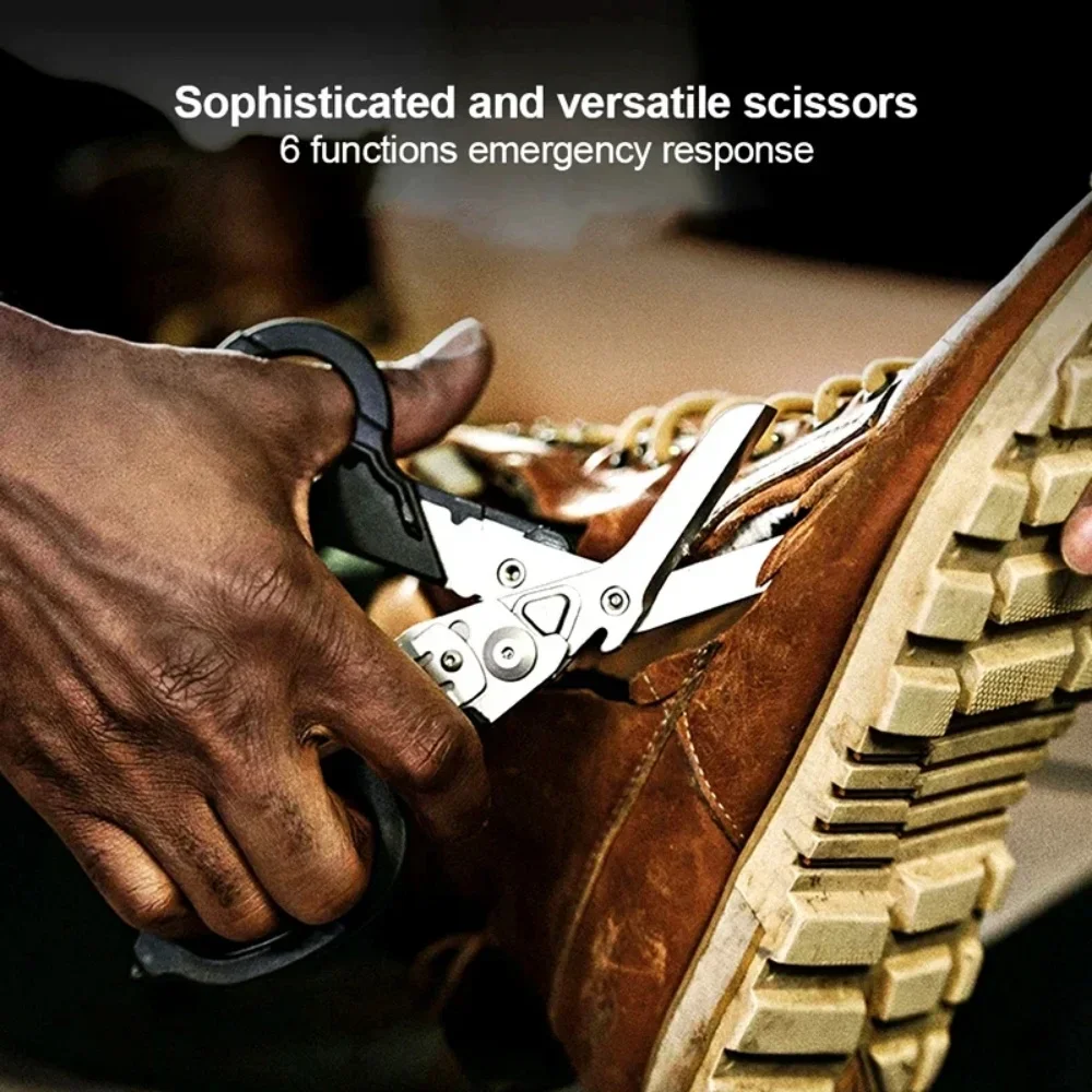 Multifunction Scissors Raptors First Aid Expert Tactical Folding Scissor Ring Cutter Outdoor Survival Tool Combination Gadget