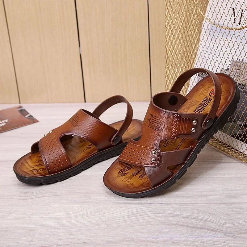 Men's Beach Open Toe Shoes Sandals Large size Non-slip Slippers Breathable Two Uses Male Footwear Summer Outdoor Shoe For Men