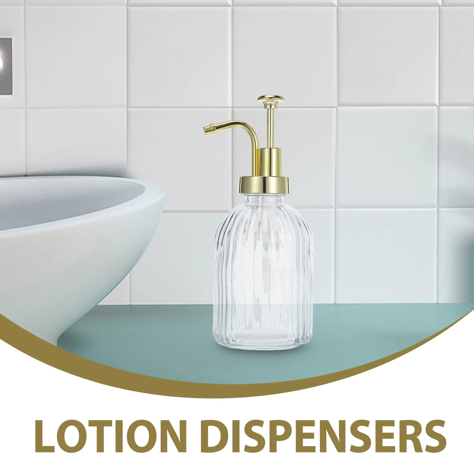 Clear Glass Pump Dispenser 350Ml Multi Functional Liquid Soap Bottle for Kitchen Bathroom Hand Soap Syrup Hand Wash Dispenser