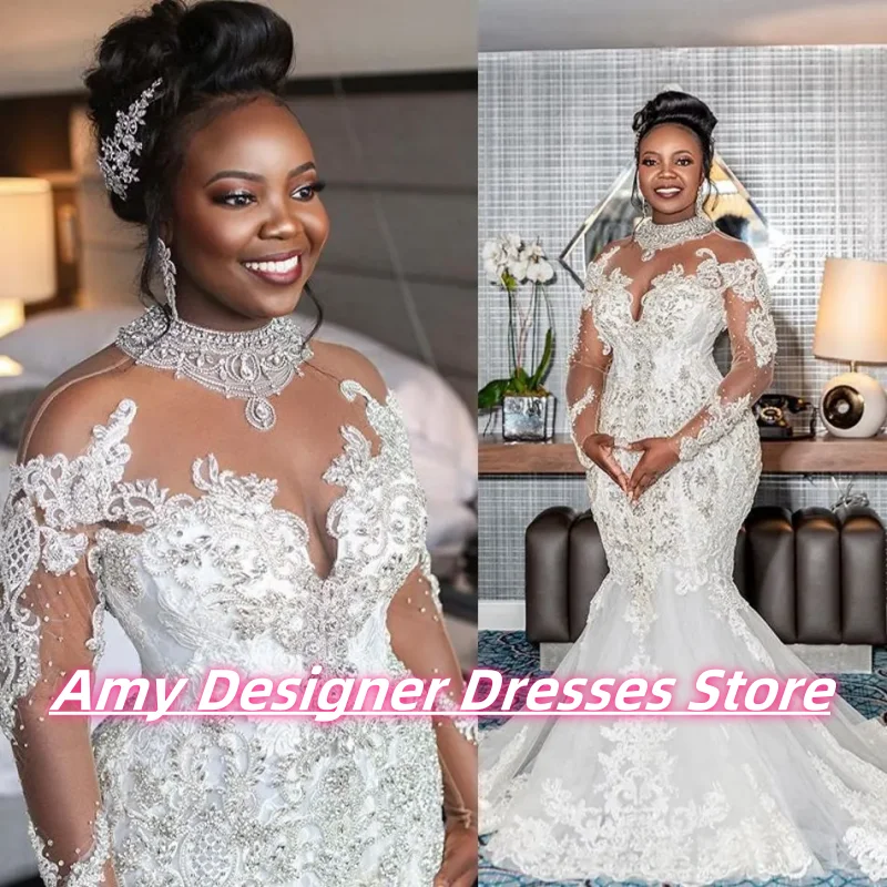 

Customized High Quality New Style Mermaid Bridal Gowns Lace Applique Wedding Dresses For African Women 2025 Vestido De Novia