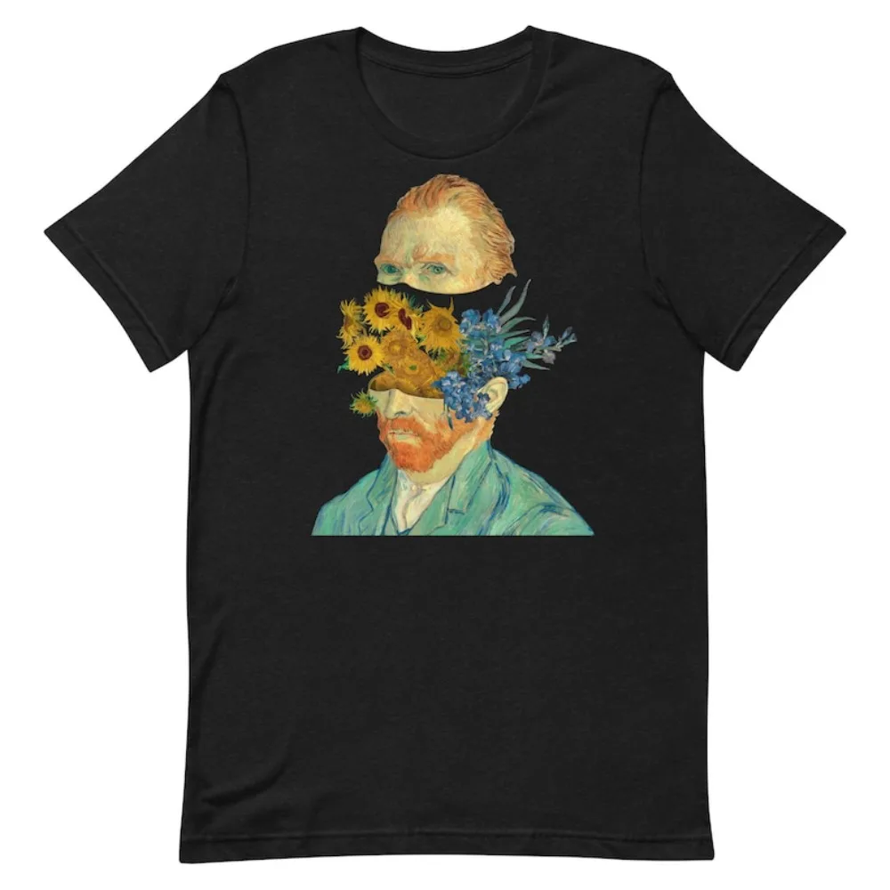 

Van Gogh T-shirt Unisex Aesthetic Tshirt Sunflower Tee Surreal Art Print Flowers Irises Impressionism Tees