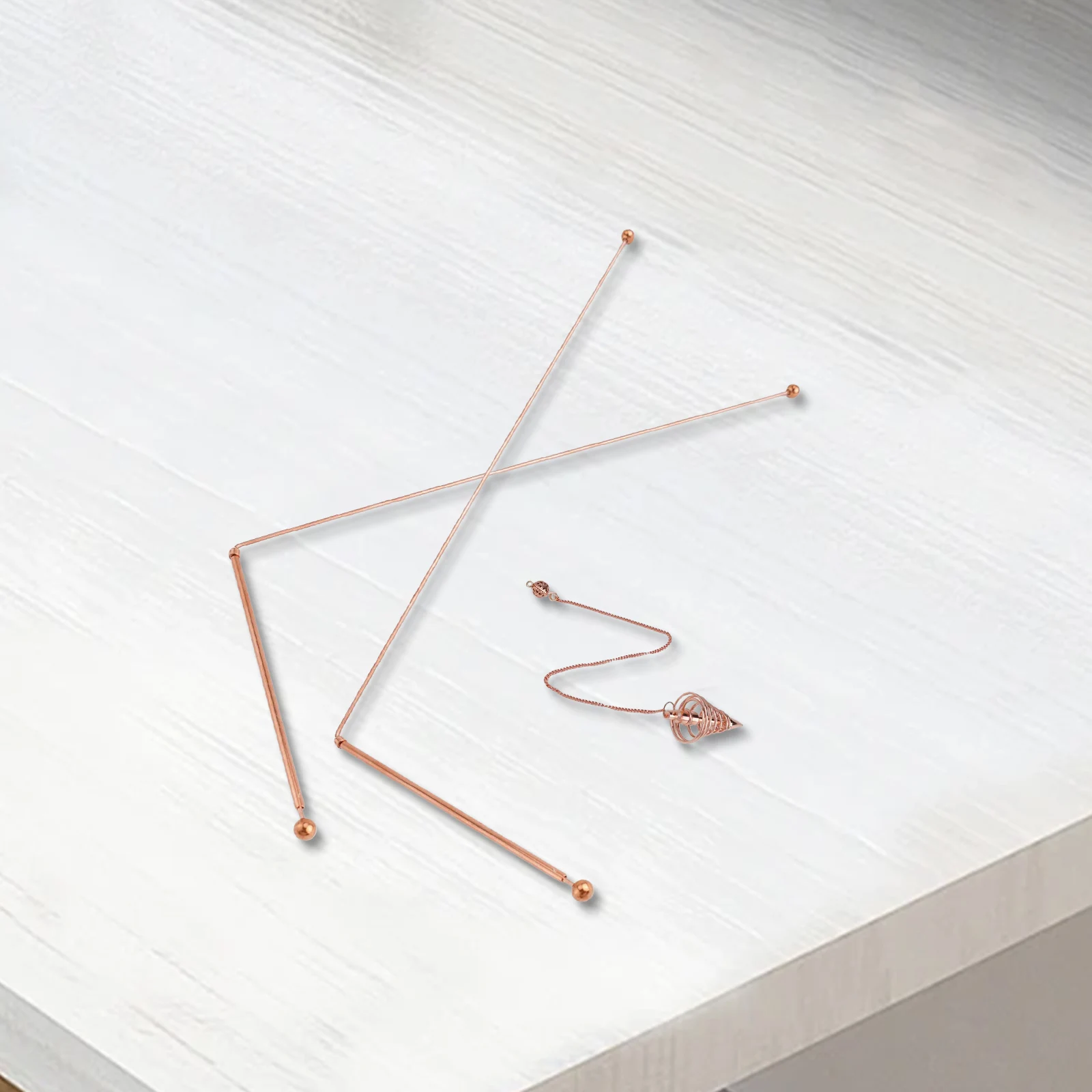 Copper Dowsing Rods Double Round-ball Head Bronze Detector Probe For Water Gold Mineral Finding Metal Detecting Tool 2pcs