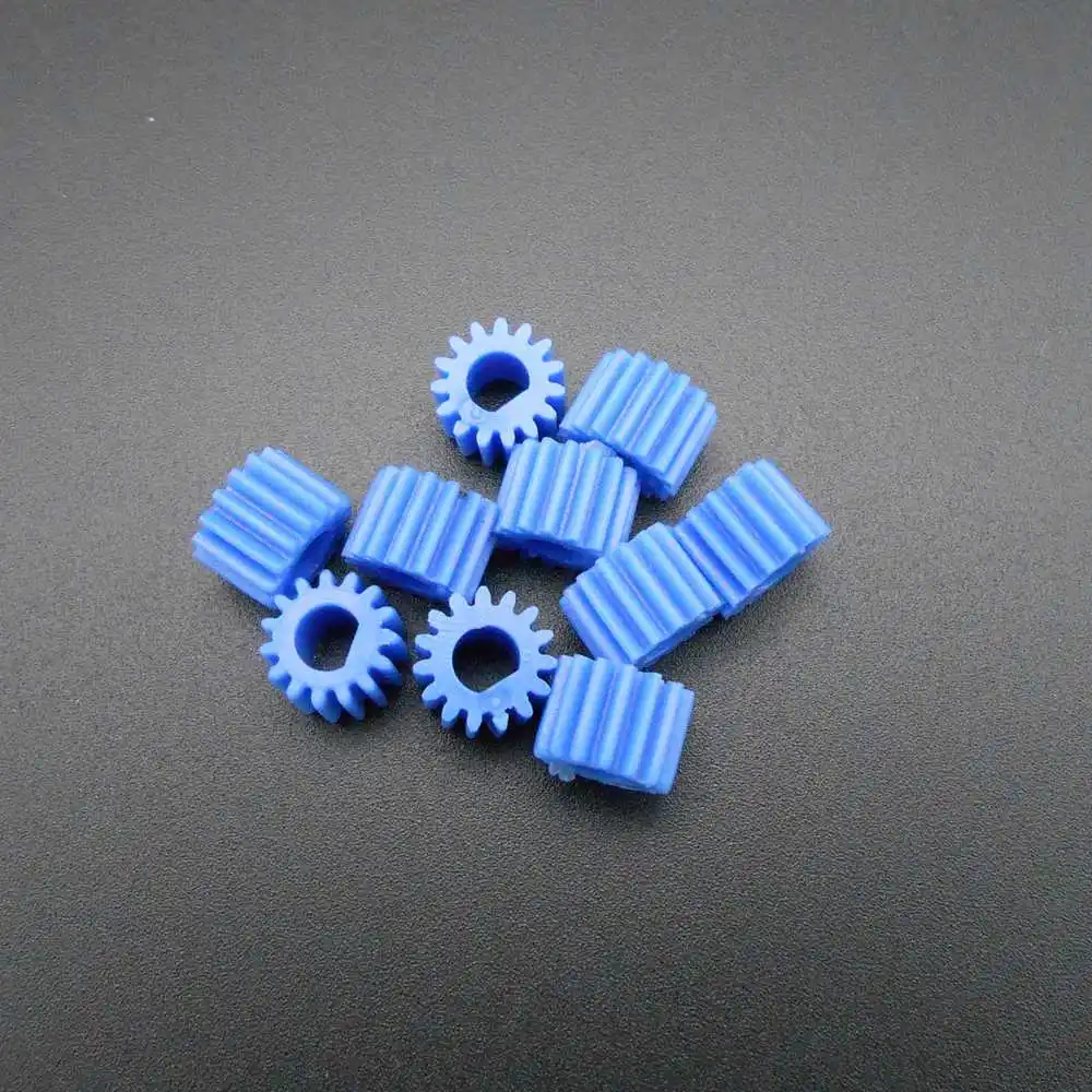 10PCS/LOT 0.5M 15T D-Shape Blue Plastic Spur Gear D Type 0.5 Modulus 15 Teeth Aperture 4mm For 25MM D-motor Diameter 8.5mm 154D
