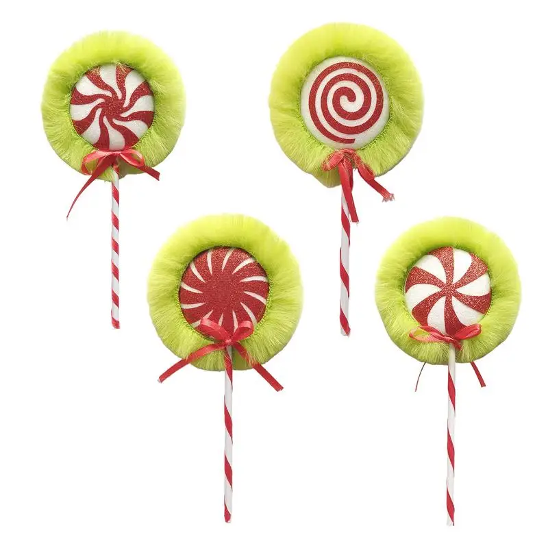 Adornos de dulces de menta, decoraciones navideñas para dulces, colgante artesanal de menta postiza falsa para interiores, medias de rama de chimenea