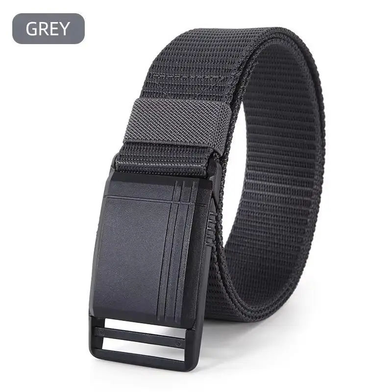 Gürtel mit Schnellverschluss, Outdoor-Gürtel, weiches, echtes Nylon, Sportzubehör, für Männer und Frauen, schwarzer Gürtel – Detail 2