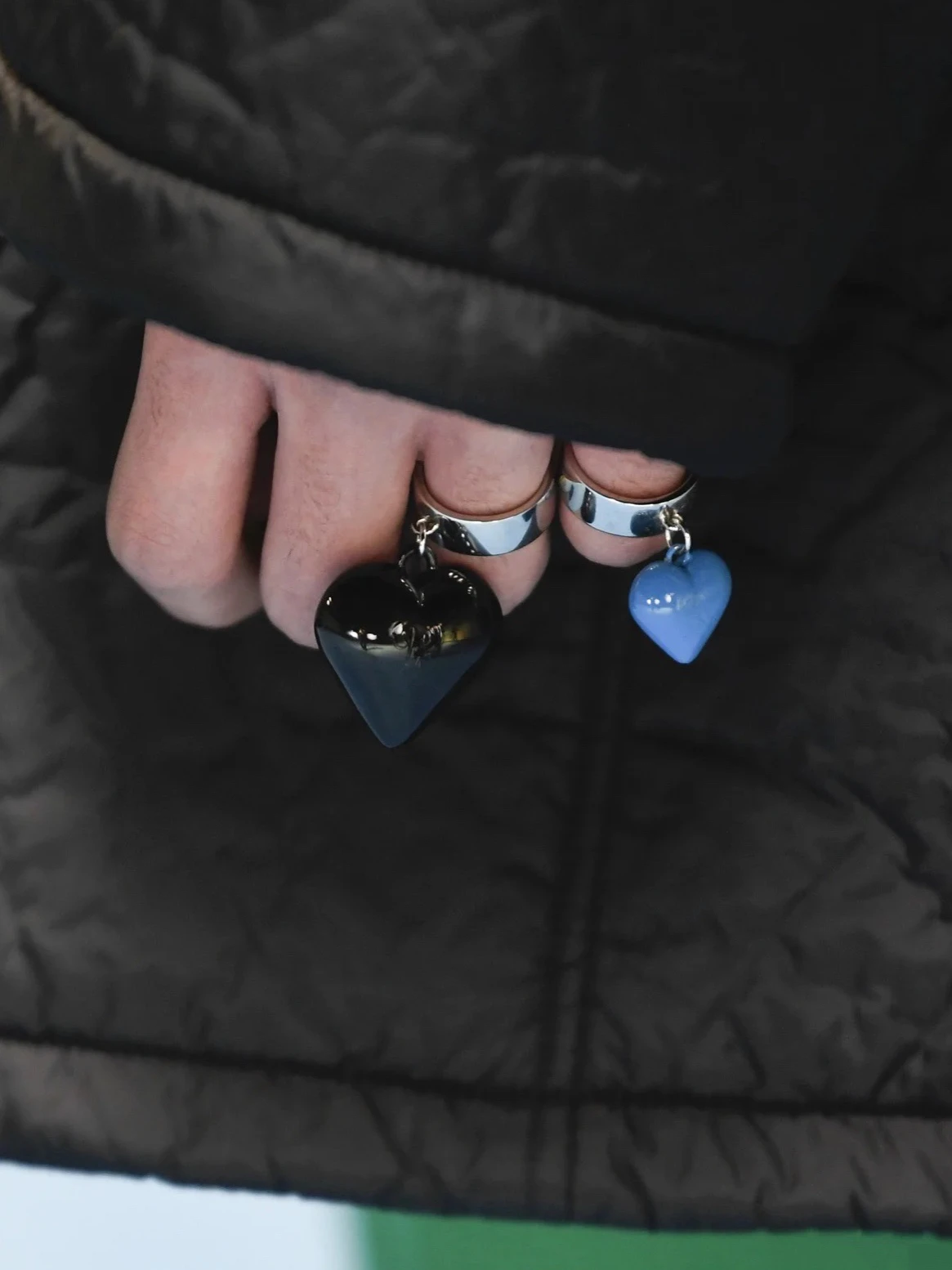 GHIDBK Raf Simons Style Design Colorful Chubby Heart Pendant Ring, Unisex Matte Classic Ring Jewelry Rings