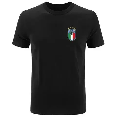 Maglia da allenamento da calcio da uomo europea americana in italia, t-Shirt, Top da uomo in puro cotone a maniche corte, camicia estiva a mezza