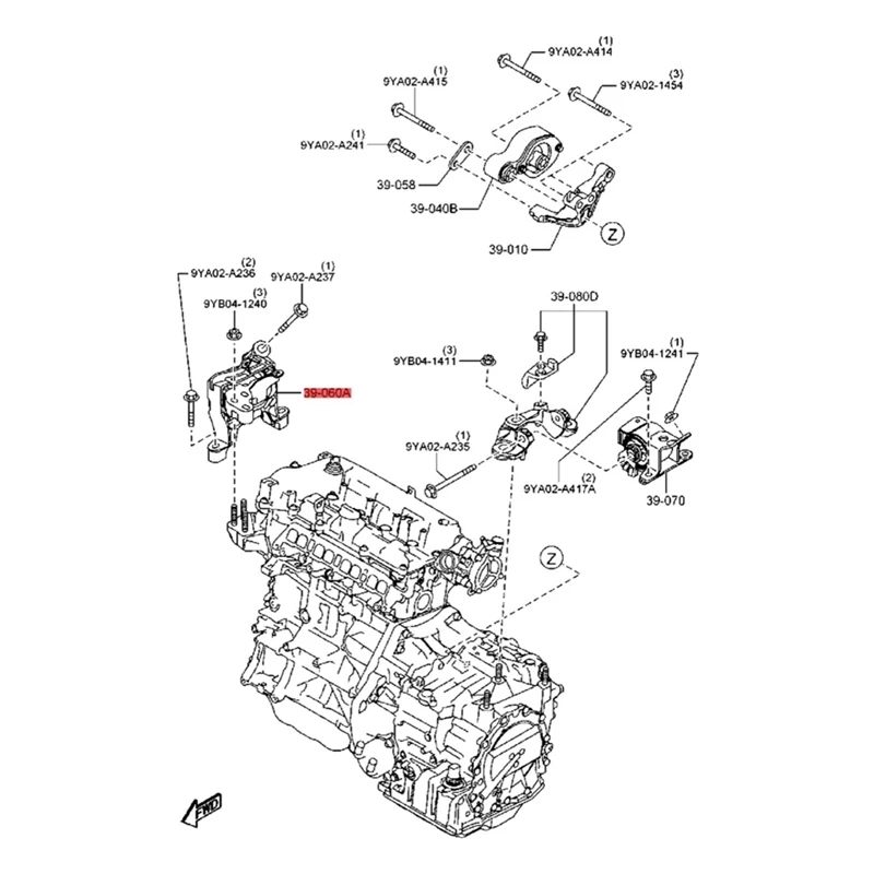 

3Pcs Engine Mount Rubber Set For Mazda 3 Axela CX5 CX-5 2013-2019 KR11-39-070 KR15-39-060A KR12-39-040 Gearbox Bracket