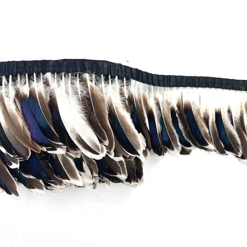 1 Meter Natürliche Entenfedern auf Klebeband, Quasten-Fransen-Besatz, Fasanenfedern, Kleiderbesatz, Gänsefedern, Band, DIY-Dekoration, Hochzeitsaccessoires – Detail 8