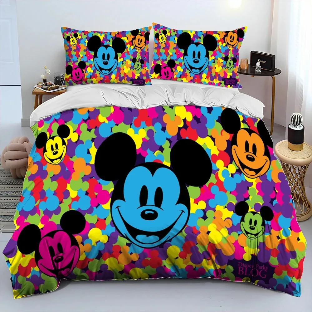 

Disney Mickey Duvet Cover Pillowcase, Boy & Girl Home Comforter Set Cute Duvet Cover Pillowcase Bedding Set