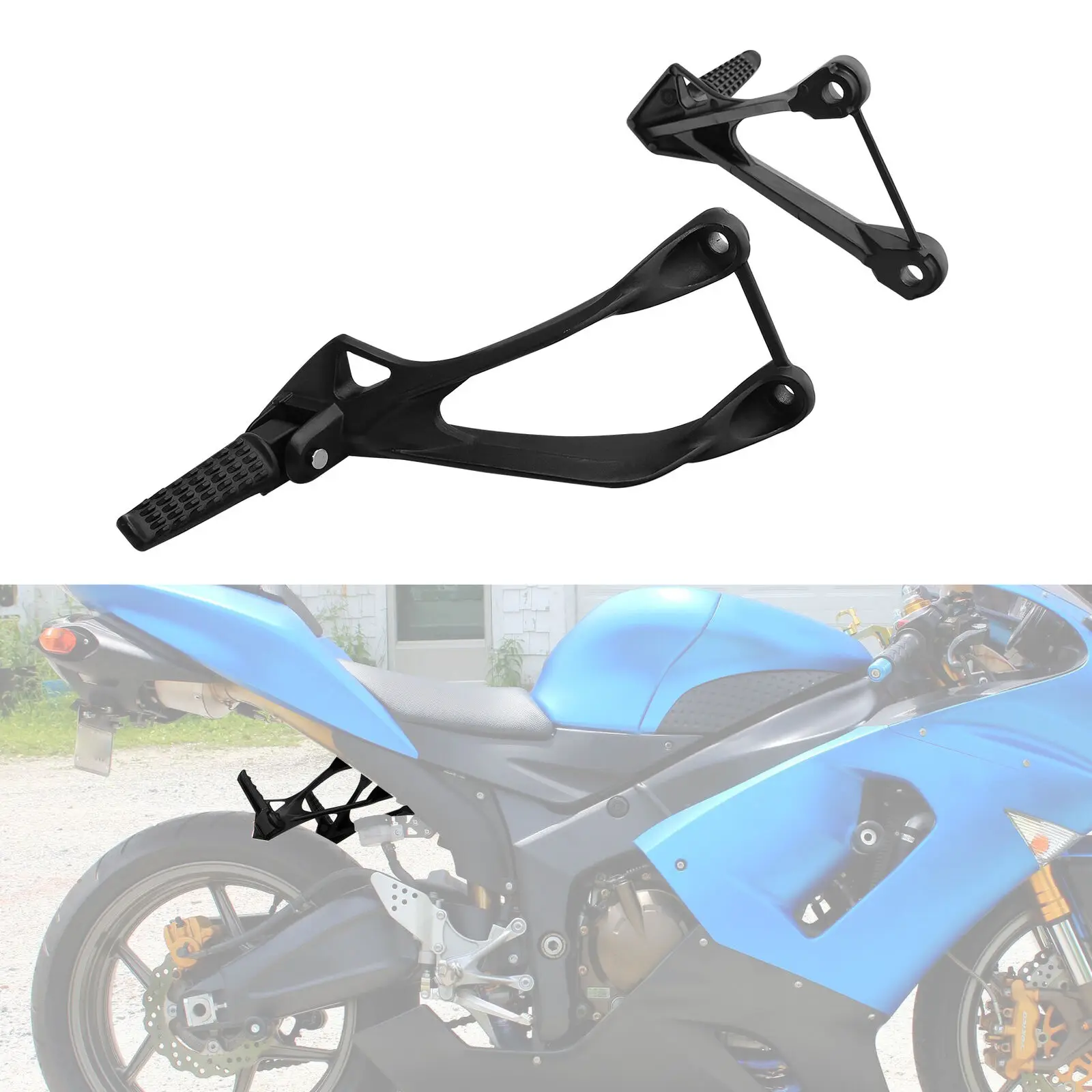 

Motorcycle Rear Foot Pegs Rest Bracket For Kawasaki Ninja ZX636 2005-2006 ZX6R 2005-2008 Passenger