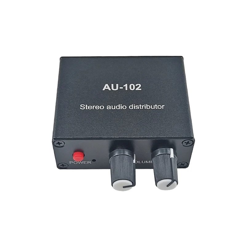 GHXamp سماعات رأس مزدوجة القناة موزع الصوت النشط مكبرات الصوت الموسيقى (1 المدخلات 2 الإخراج) تحويل تعديل الصوت DC5V