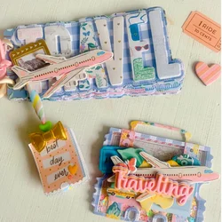 Travel Mini Album Metal Cutting Dies for DIY Scrapbooking, Album Paper Cards, Decorative Crafts, Embossing Die Cuts, July 2024