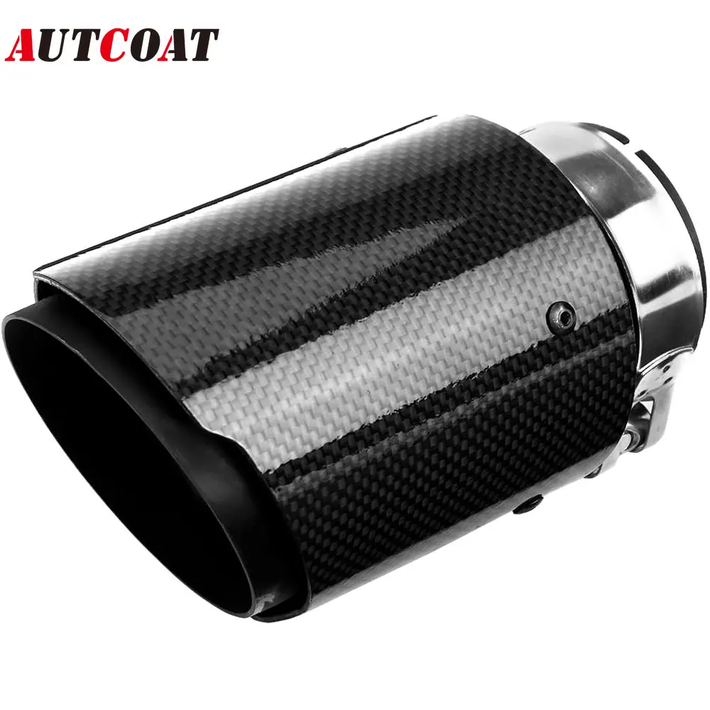 

1Pcs Carbon Fiber Exhaust Pipe Muffler Tips with Black Painted 304 Stainless Steel (inlet ID 6.3cm,outlet OD 8.9cm)