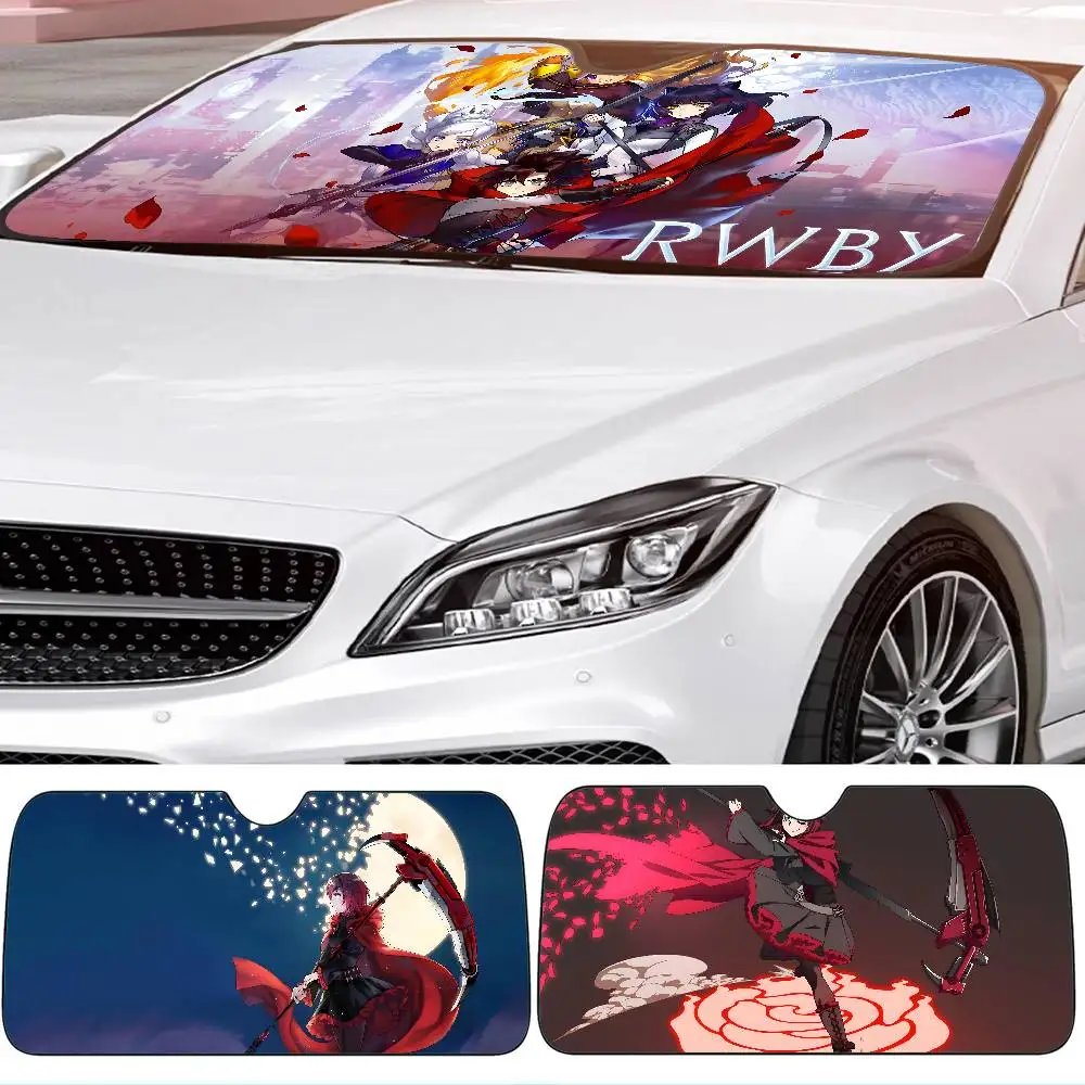 

R-RWBY Anime Car SunShade Windscreen Front Window Visor 70x130cm Sun Visor Solar Protect Plaid Gift Novelty Car