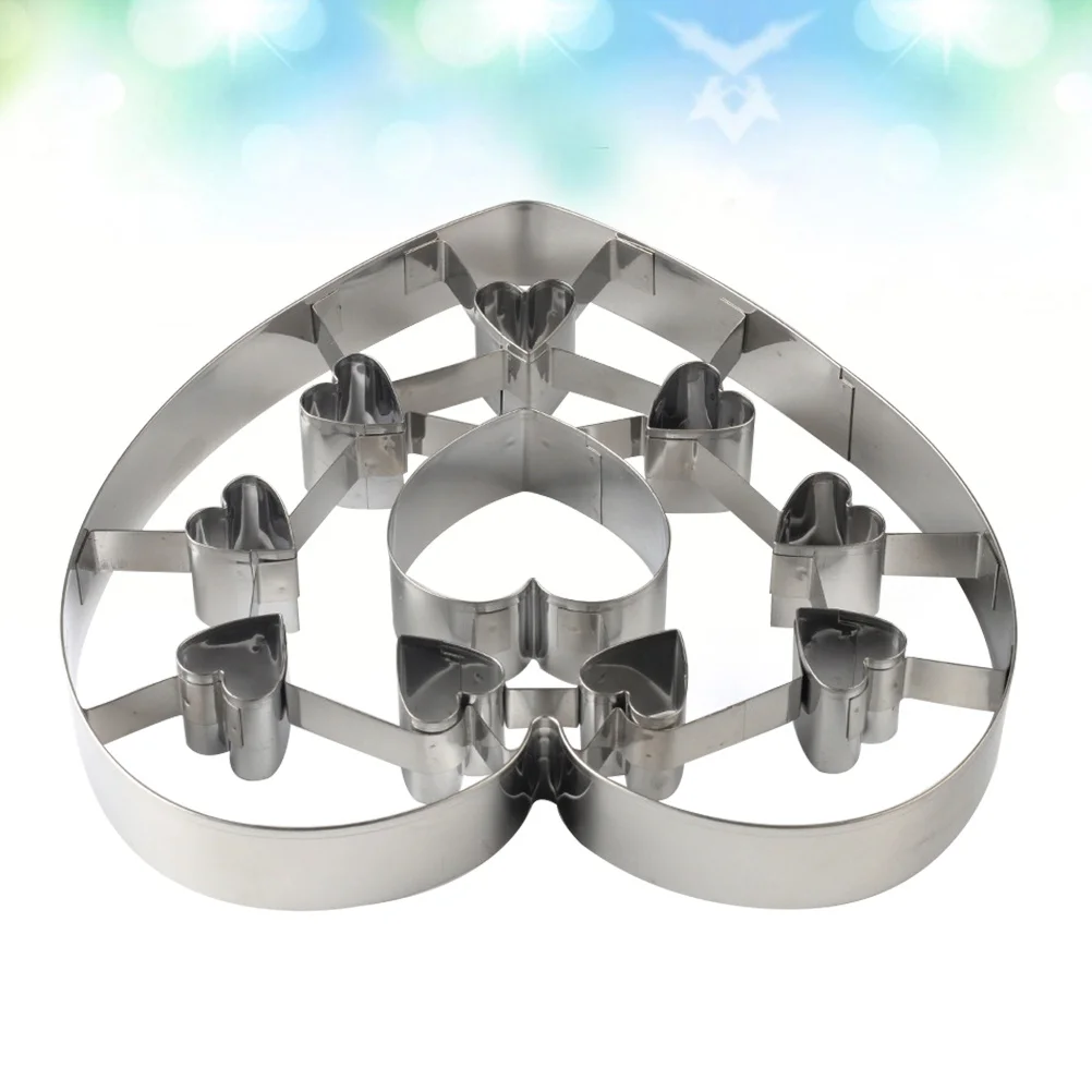 

Heart Shape Cookie Cutter Set Valentine Stainless Steel Biscuit Cake Mold Chocolate Cookie Baking Tool for Birthday Anniversary
