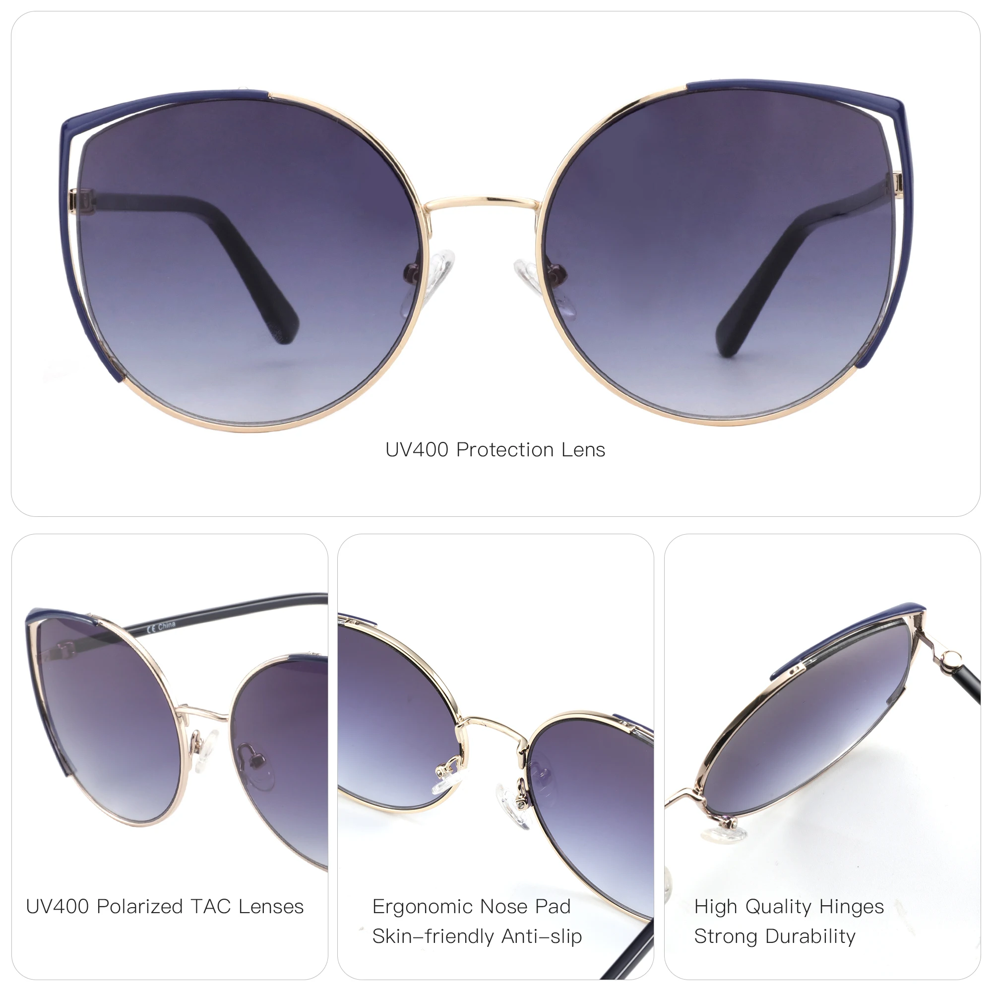 ZENOTTIC النساء أزياء القط العين النظارات الشمسية التدرج عدسة UV400 حماية الظل إطار كبير نظارات شمسية للسفر محرك التسوق #5
