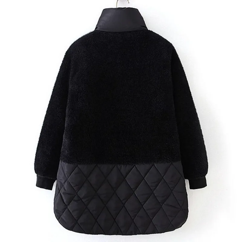 Women's Middle-aged Autumn Winter Warm Thickened Cotton Coat Large Size Women's Clothing Loose Fit Mid-length Warm Cotton Coat