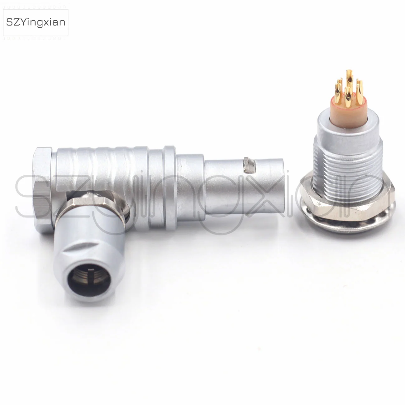 0B 7-Pin Right Angle Plug FHG/ECG EGG Socket 90 Degree Metal Circular Film And Television Cable Connector Push-Pull Self-Locking