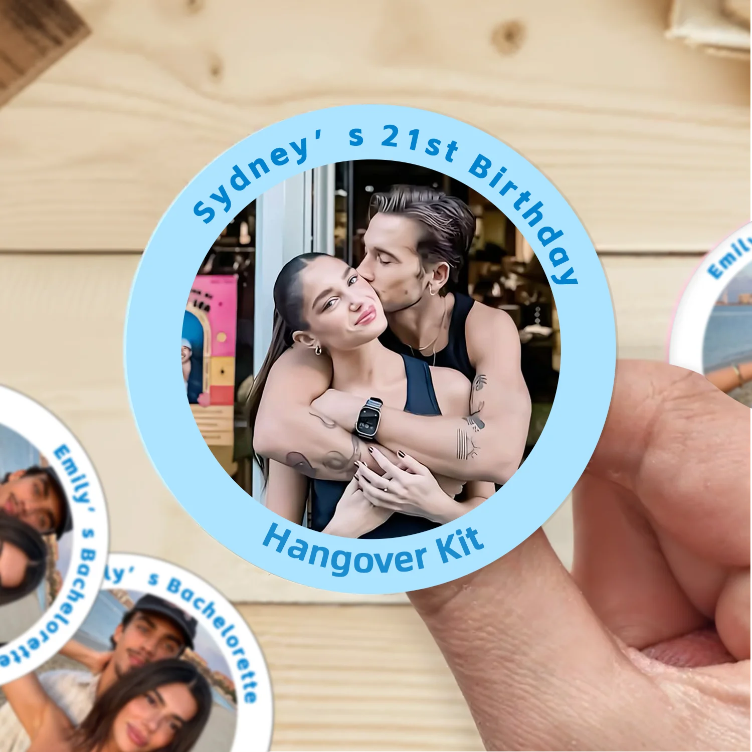 

Personalized Round Label Stickers Custom Birthday Stickers of Name Date Thank You,for Bridal Shower Wedding Party Favors