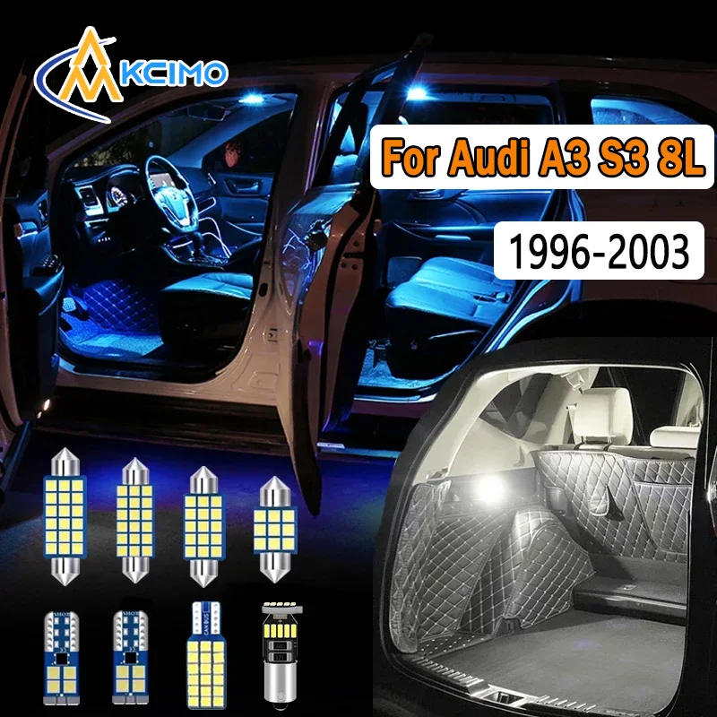 

LED Interior Light Kit For Audi A3 S3 8L 1996-2003 Super Bright Dome Map Door Lights Easy Install Bulbs Set